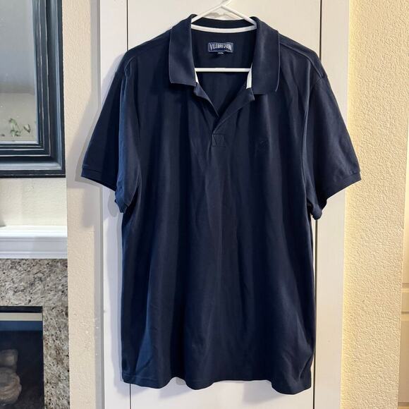 Vilebrequin Men's Organic Cotton Pique Polo Embroidered Logo Size XXL Blue - Picture 6 of 13